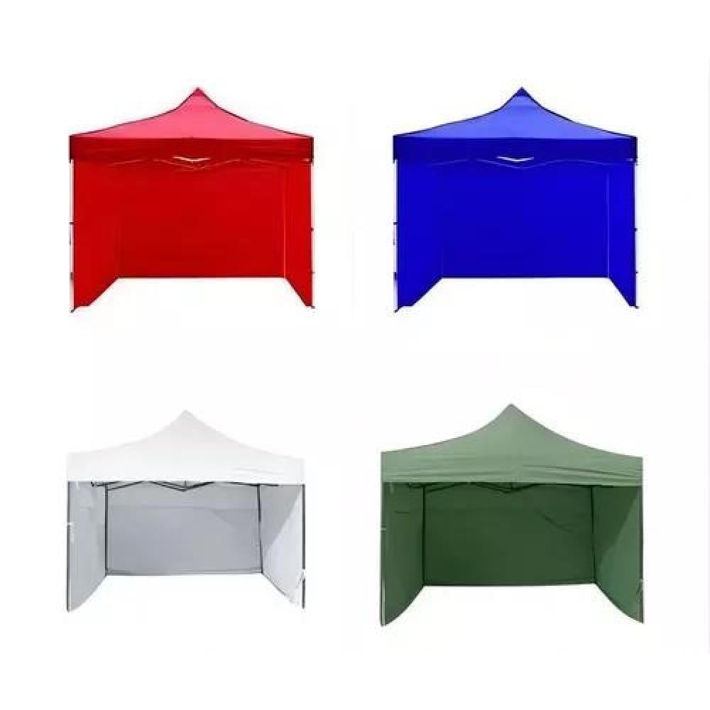 LONA DE REPUESTO PARA PARED LATERAL DE TOLDO PLEGABLE, 3X3 M, JARDÍN, COLOR ROJO - 1