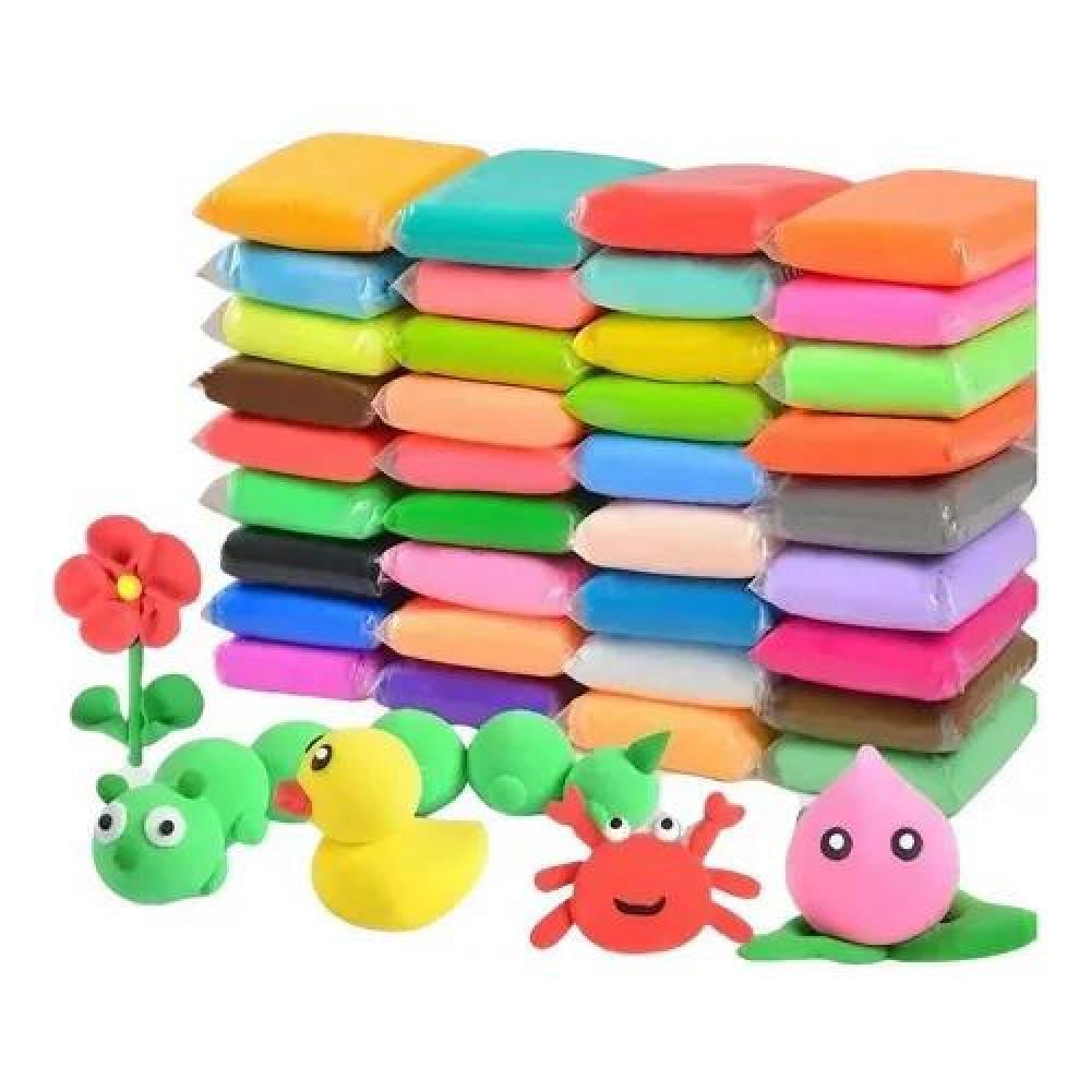 12 MASAS MOLDEABLES FUMMY TIPO GOMA EVA GUMMY SLIME + ESTECAS COLOR 24 - 2