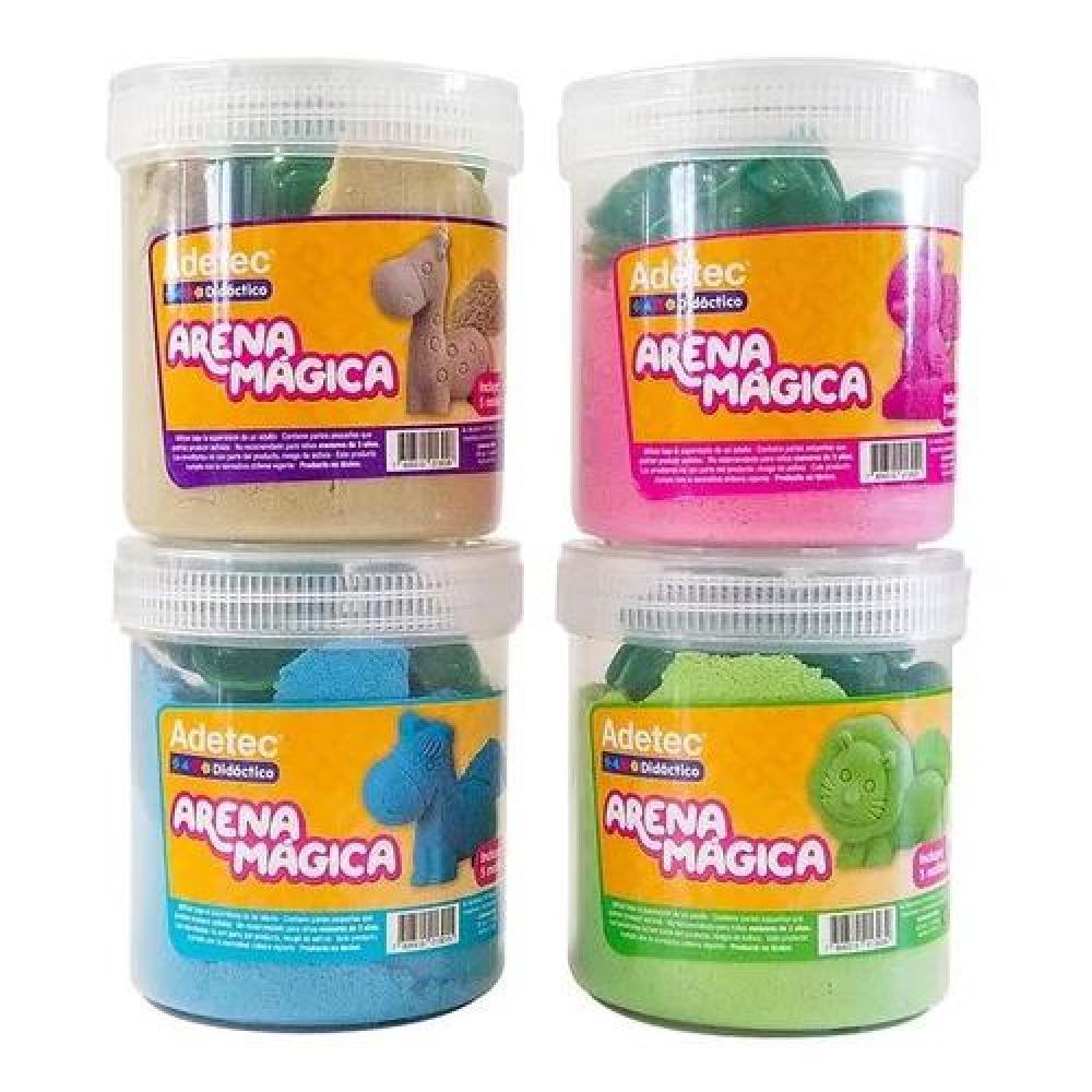ARENA MÁGICA COLORES 450 G CON 5 MOLDES ADETEC COLOR BEIGE - 7