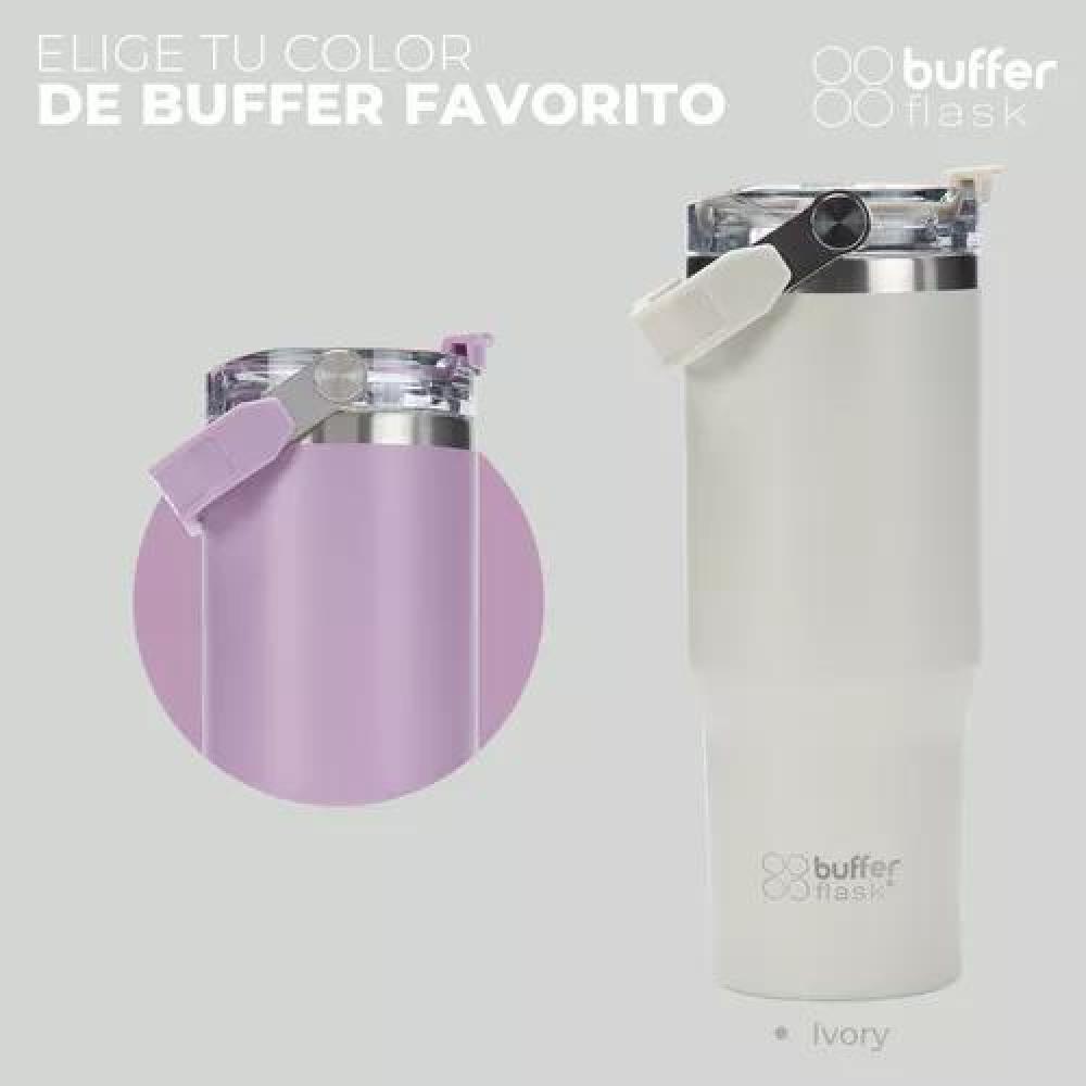 VASO TUMBLER MUG TÉRMICO, BOTELLA DE AGUA, BUFFER, ACERO INOXIDABLE, COLOR IVORY - 6