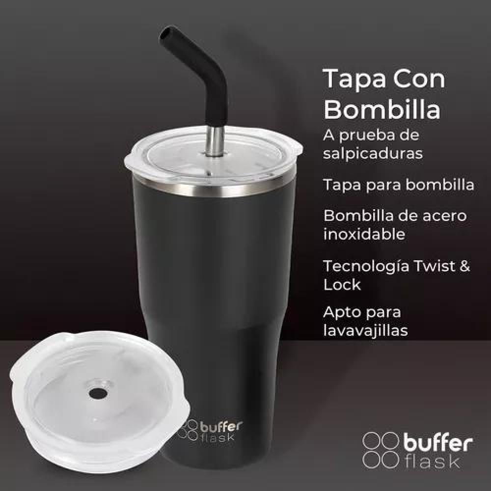 BUFFER ROQUES 600, VASO TERMO PARA AGUA Y CAFÉ, 570 ML, ACERO INOXIDABLE CON TAPAS - 5