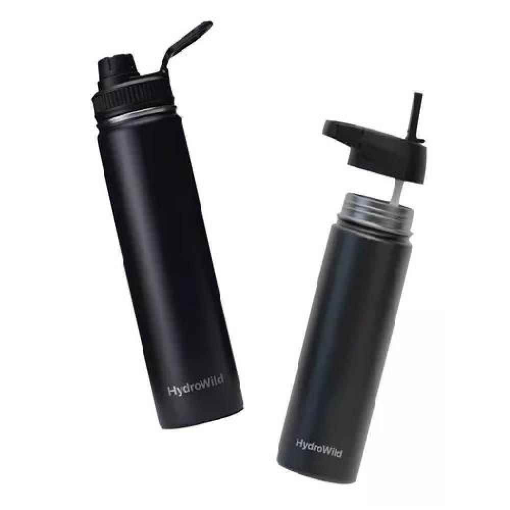 BOTELLA TÉRMICA DE 1 LITRO, INOXIDABLE, HYDROWILD, 1000 ML, CON TAPAS, COLOR CELESTE - 4