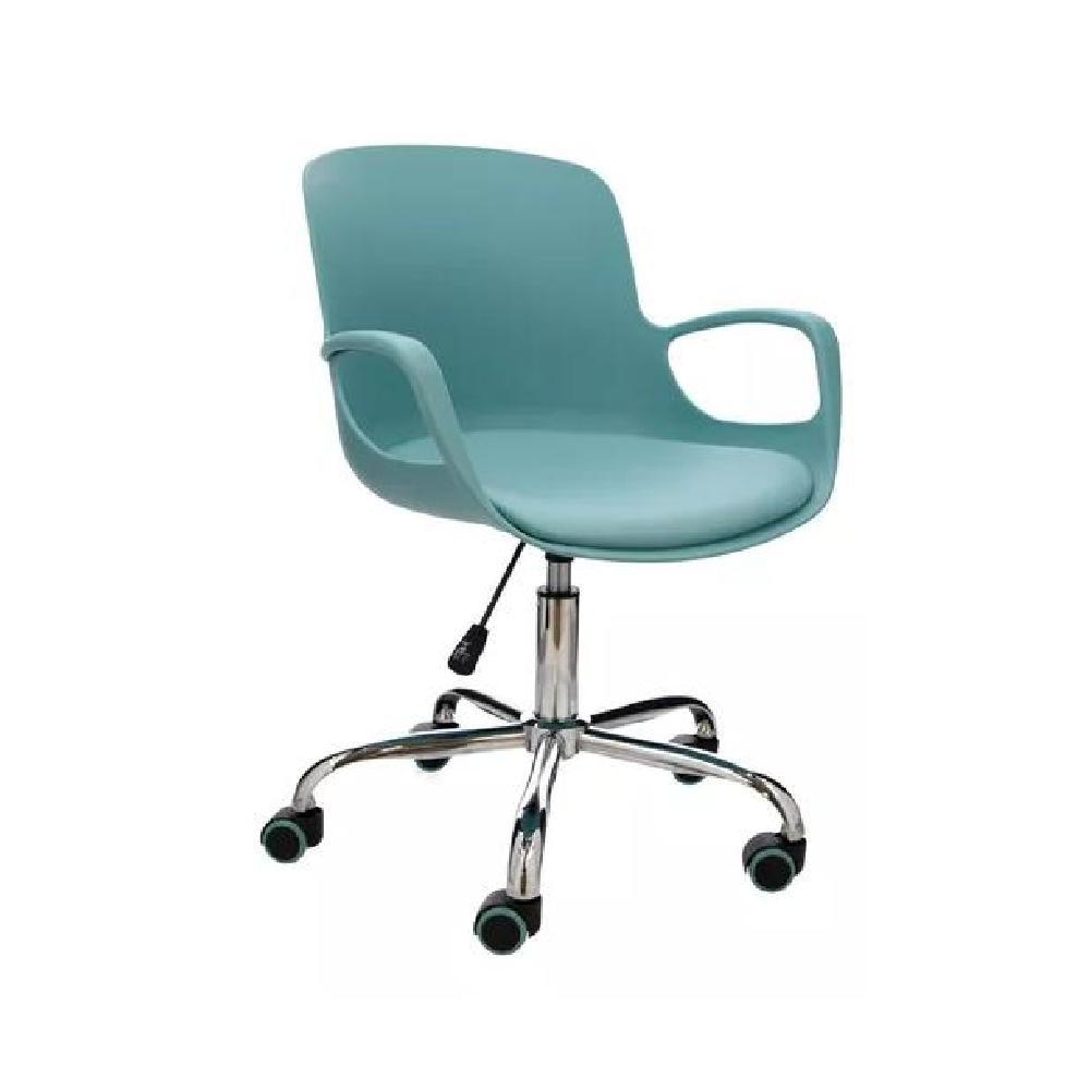 SILLA DE ESCRITORIO CON BRAZOS COLOR TURQUESA - 1