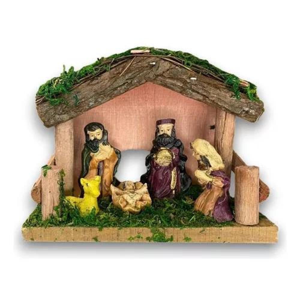 PESEBRES NAVIDEÑOS NACIMIENTO, PESEBRE DE MADERA 11 CM - 1