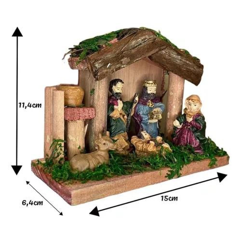 PESEBRES NAVIDEÑOS NACIMIENTO, PESEBRE DE MADERA 11 CM - 3