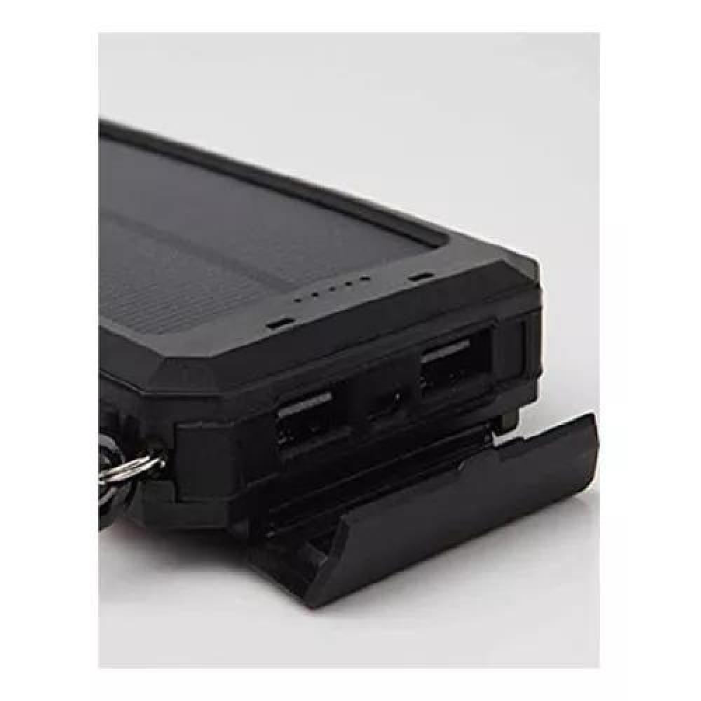 BATERÍA PORTÁTIL EXTERNA 20,000 MAH, 2 USB, SOLAR POWER BANK, NEGRO - 2