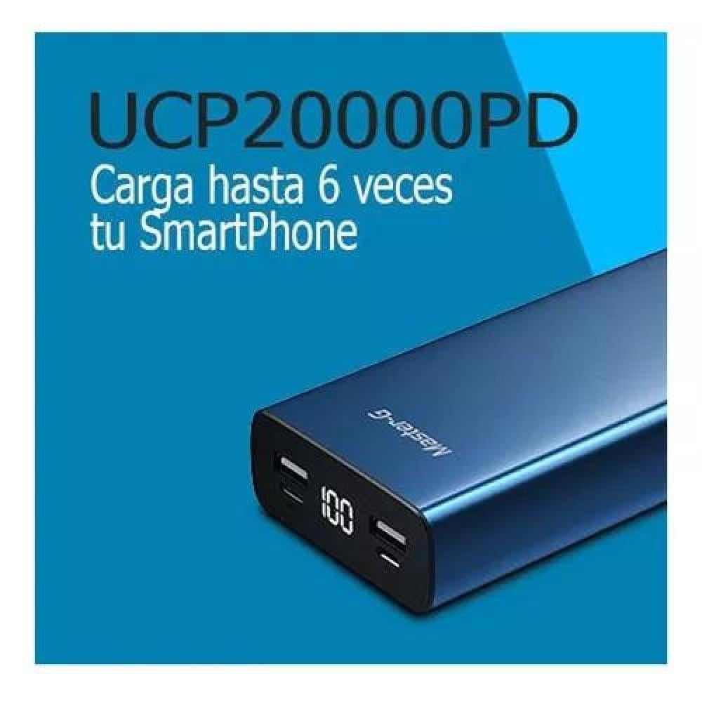 BATERÍA EXTERNA POWER BANK MASTER-G 20,000 MAH, POWER DELIVERY, AZUL - 4