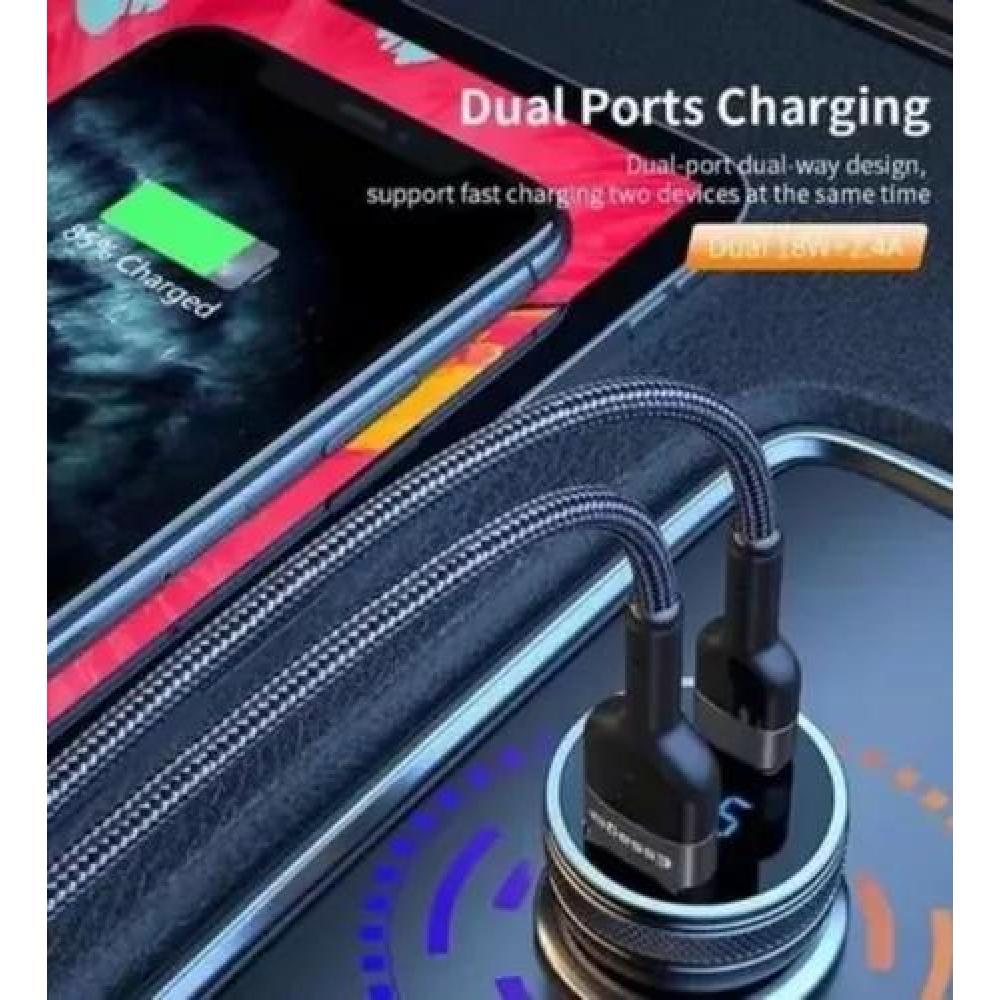 CARGADOR AUTO ESSAGER CARGA RÁPIDA 36W TIPO USB Y TIPO C GRIS - 3