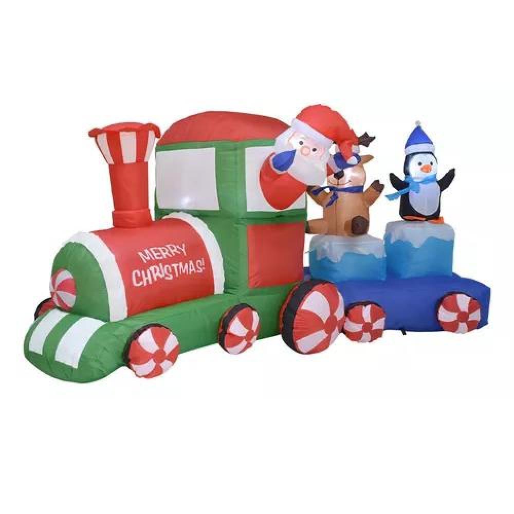 INFLABLE DE NAVIDAD TREN NAVIDEÑO 2.2 M EXTERIOR CON LUZ LED MULTICOLOR - 2