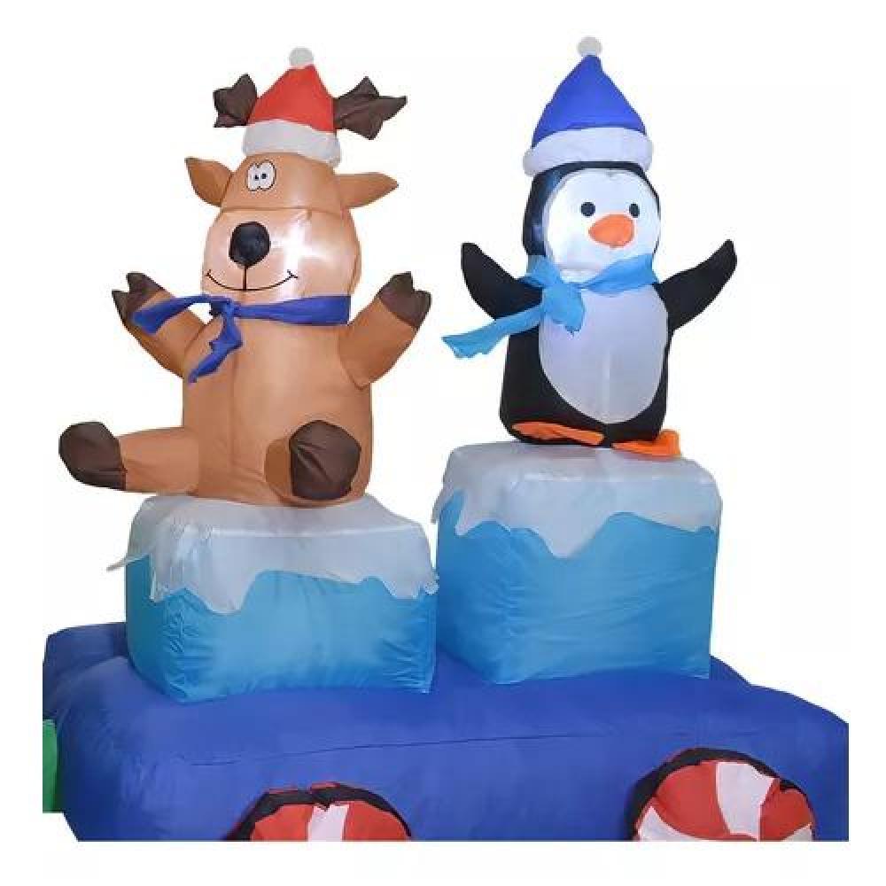 INFLABLE DE NAVIDAD TREN NAVIDEÑO 2.2 M EXTERIOR CON LUZ LED MULTICOLOR - 4