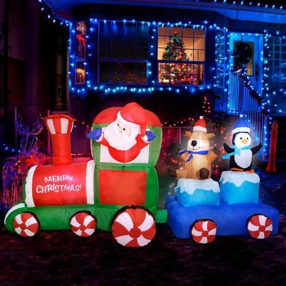 INFLABLE DE NAVIDAD TREN NAVIDEÑO 2.2 M EXTERIOR CON LUZ LED MULTICOLOR - 5