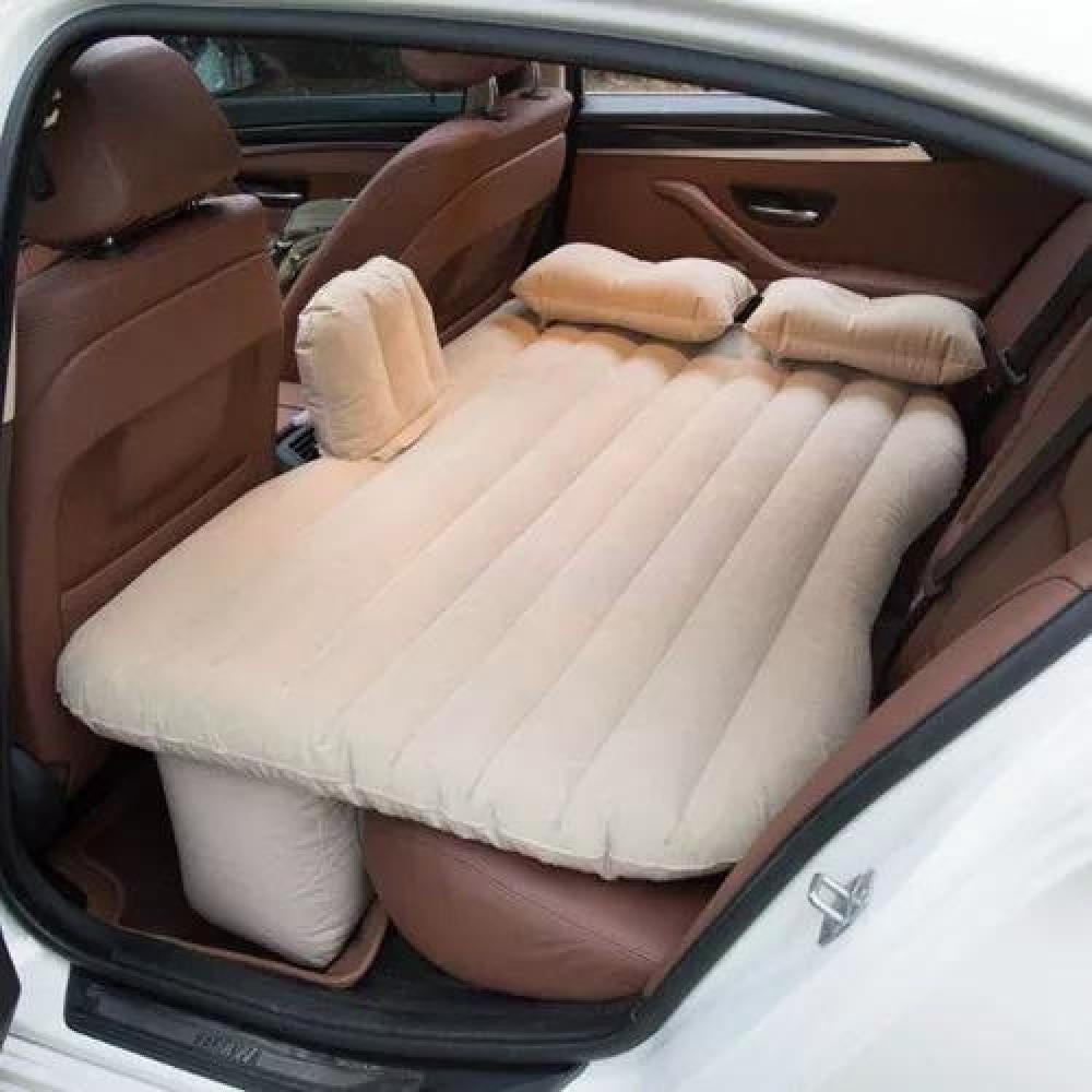 COLCHÓN INFLABLE CON COMPRESOR 12V Y 2 ALMOHADAS PARA AUTO, COLOR GRIS - 3