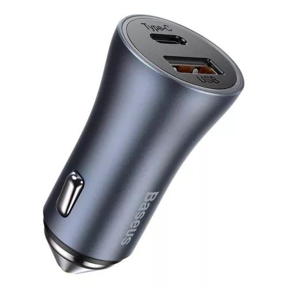 CARGADOR DOBLE USB/TIPO C 40W + CABLE TIPO C 5A 1M GRIS BASEUS - 2