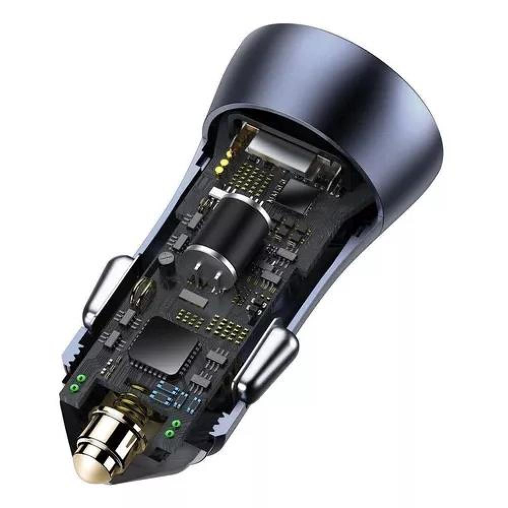 CARGADOR DOBLE USB/TIPO C 40W + CABLE TIPO C 5A 1M GRIS BASEUS - 4