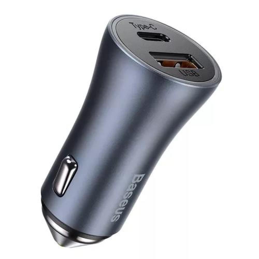 CARGADOR DOBLE USB/TIPO C 40W + CABLE TIPO C 5A 1M GRIS BASEUS - 2