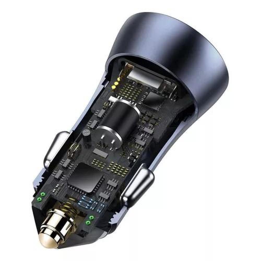 CARGADOR DOBLE USB/TIPO C 40W + CABLE TIPO C 5A 1M GRIS BASEUS - 4
