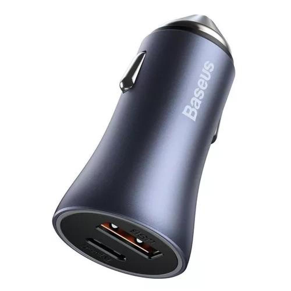 CARGADOR DOBLE USB/TIPO C 40W + CABLE TIPO C 5A 1M GRIS BASEUS - 5