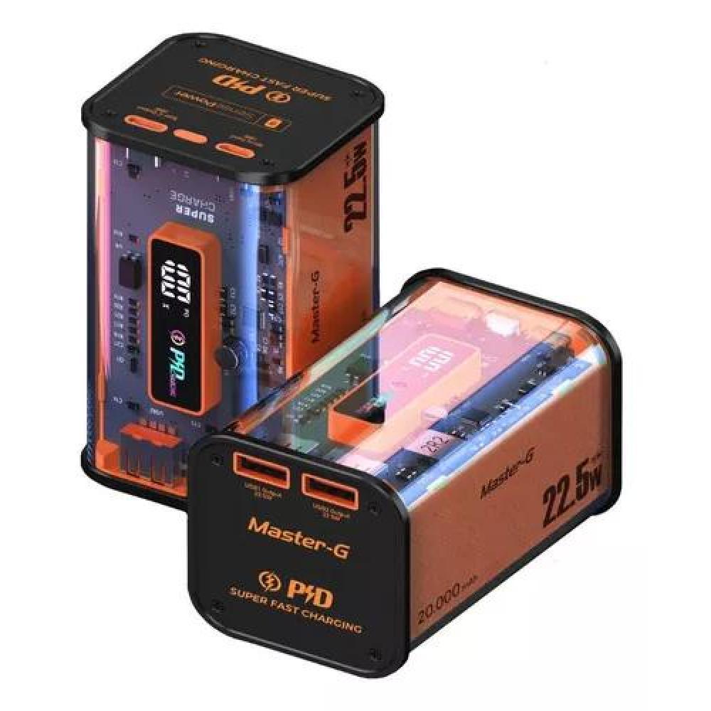 BATERÍA EXTERNA POWER BANK 20,000 MAH, CARGA RÁPIDA, COLOR NARANJO - 2