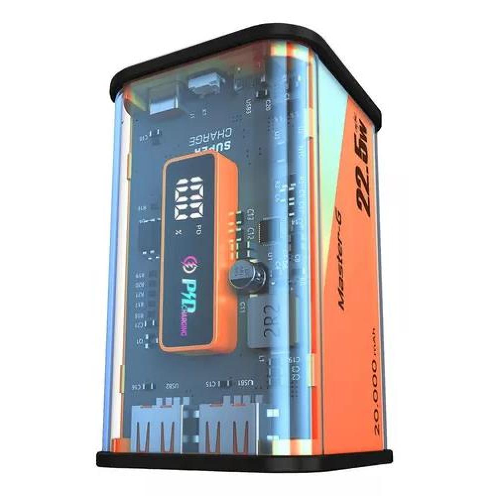 BATERÍA EXTERNA POWER BANK 20,000 MAH, CARGA RÁPIDA, COLOR NARANJO - 4