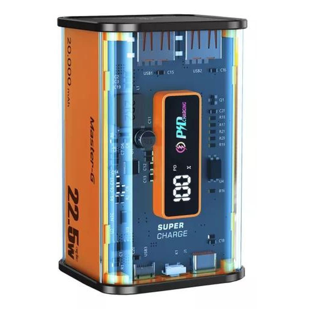 BATERÍA EXTERNA POWER BANK 20,000 MAH, CARGA RÁPIDA, COLOR NARANJO - 5