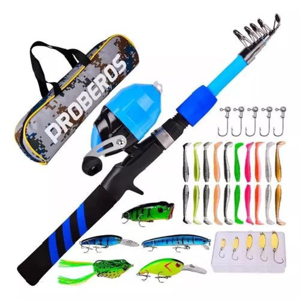 KIT DE PESCA 1.8 M CAÑA, CARRETE, SEÑUELO Y ACCESORIOS MULTICOLOR - 1