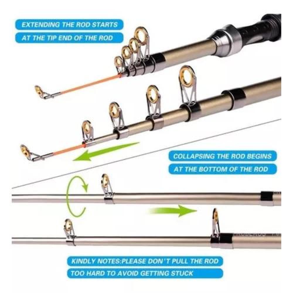 KIT DE PESCA 1.8 M CAÑA, CARRETE, SEÑUELO Y ACCESORIOS MULTICOLOR - 6