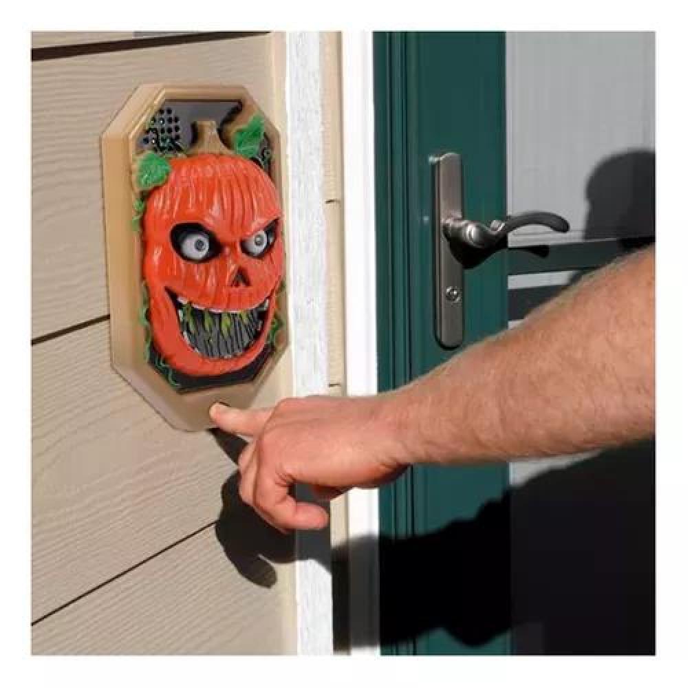 TIMBRE PARA PUERTA, CALAVERA Y CALABAZA, DECORACIÓN DE HALLOWEEN - 4
