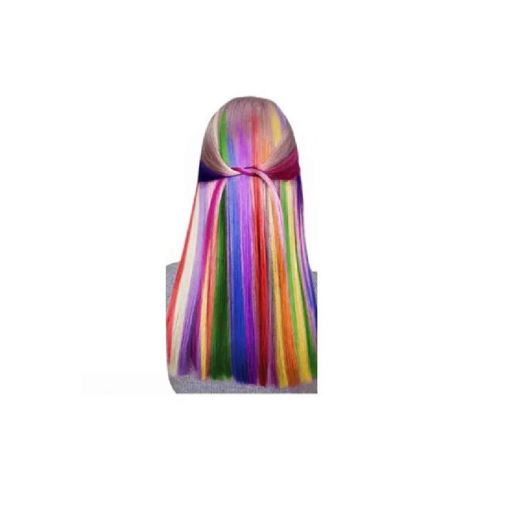 PACK DE 12 EXTENSIONES DE CABELLO SINTÉTICO, COLORES FANTASÍA PARA MUJER, COLOR MULTICOLOR - 2