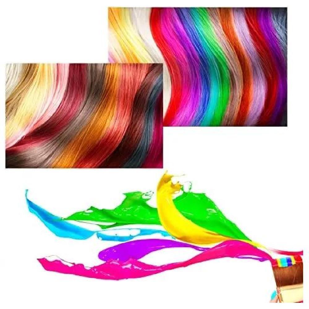 PACK DE 12 EXTENSIONES DE CABELLO SINTÉTICO, COLORES FANTASÍA PARA MUJER, COLOR MULTICOLOR - 6