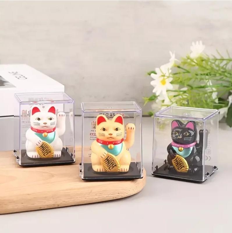 GATO DE LA SUERTE SOLAR, MANEKI NEKO, FENG SHUI, FORTUNA, MANO - 3