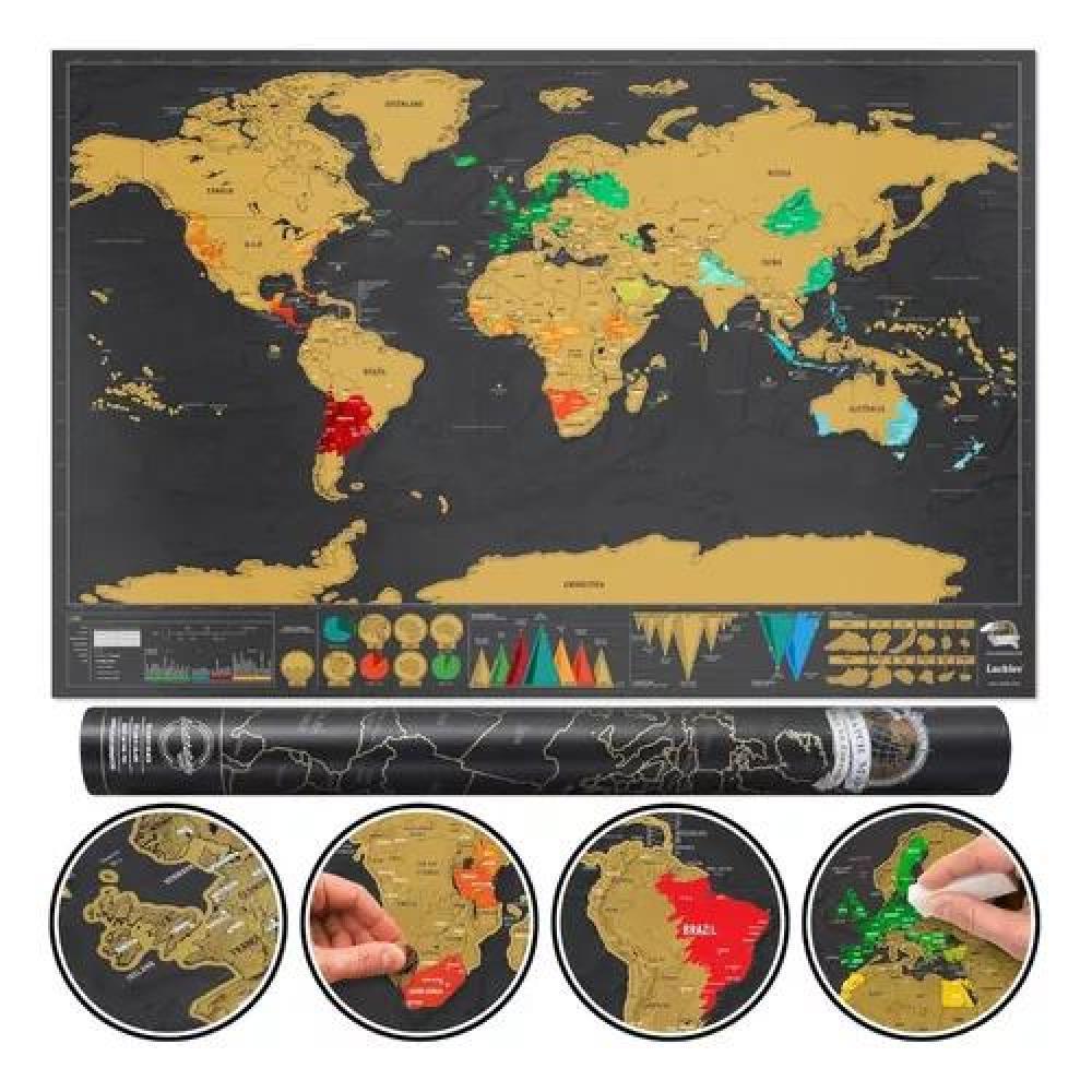 MAPA PARA RASCAR, VIAJES POR EL MUNDO, PAÍSES Y ESTADOS - 2