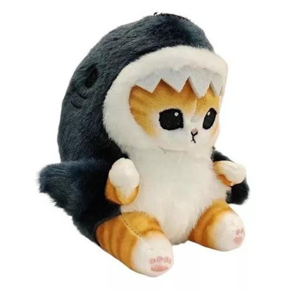 LLAVERO CON COLGANTE DE MUÑECO DE PELUCHE, BONITO GATO TIBURÓN, COLOR TIBURÓN - 1