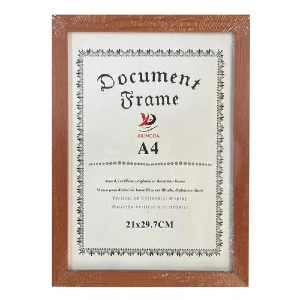 MARCO PARA DIPLOMA O TÍTULO, 21X29.7 CM, COLOR CAOBA - 1