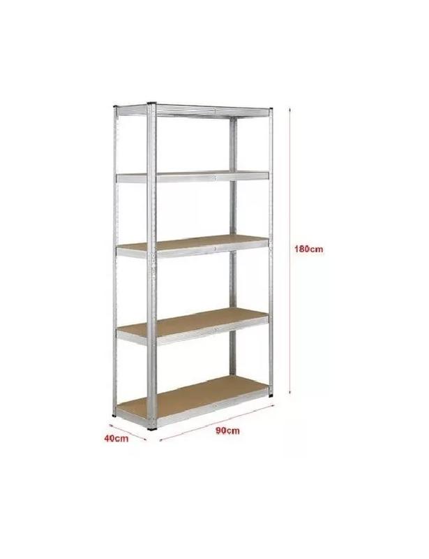 ESTANTE RACK METÁLICO 180X90X40CM GALVANIZADO IMSI HOME COLOR PLATEADO - 2