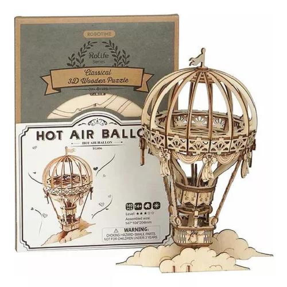 ROMPECABEZAS 3D DE MADERA CON GLOBO AEROSTÁTICO, HOBBY ROBOTIME - 2