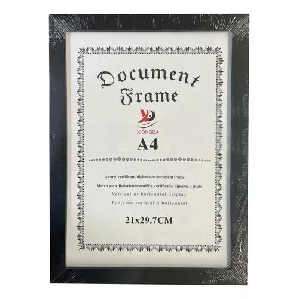 MARCO PARA DIPLOMA O TÍTULO, 21X29.7 CM, COLOR NEGRO - 1