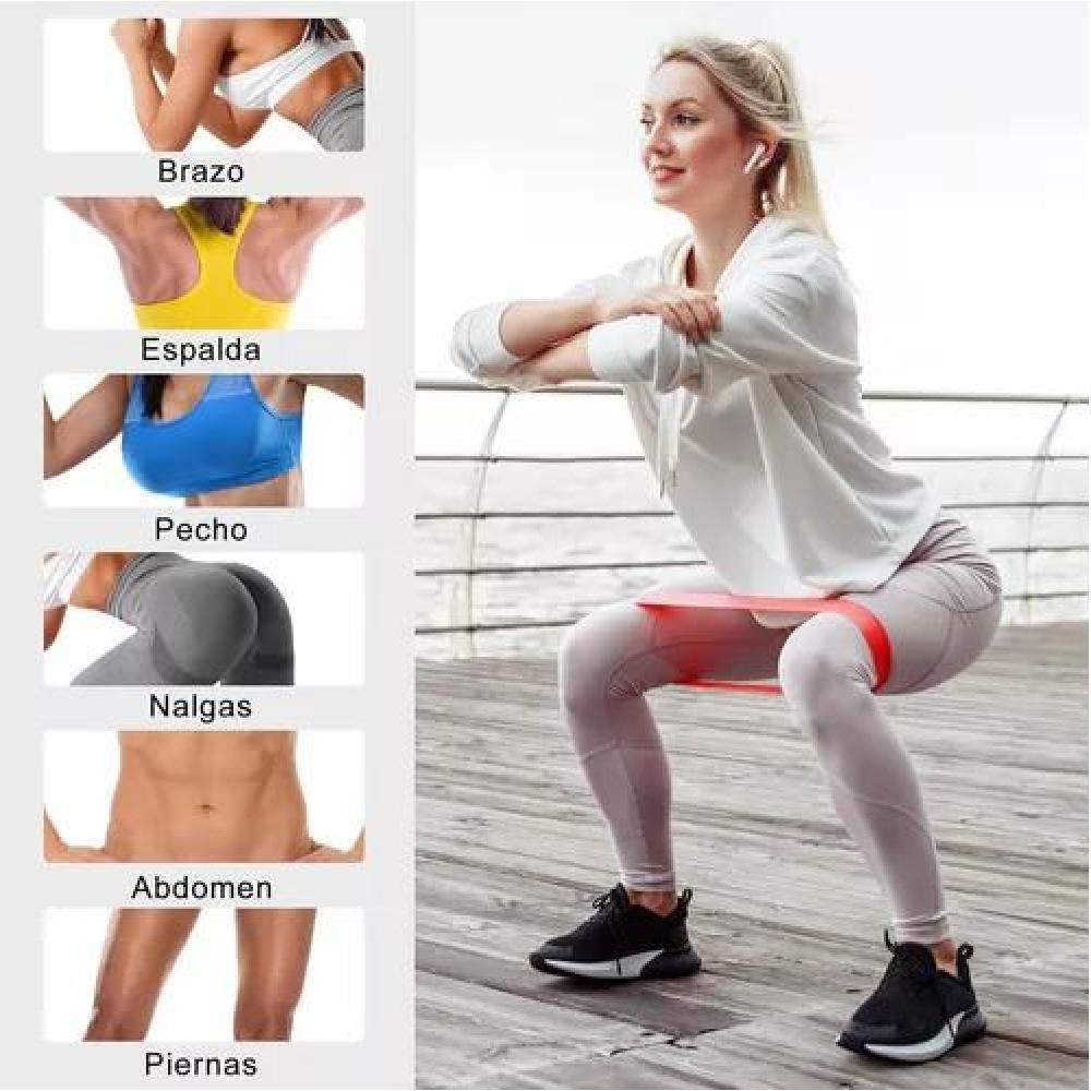 BANDAS DE RESISTENCIA BANDA ELASTICOS KIT FITNESS EJERCICIOS 5 PCS - 4