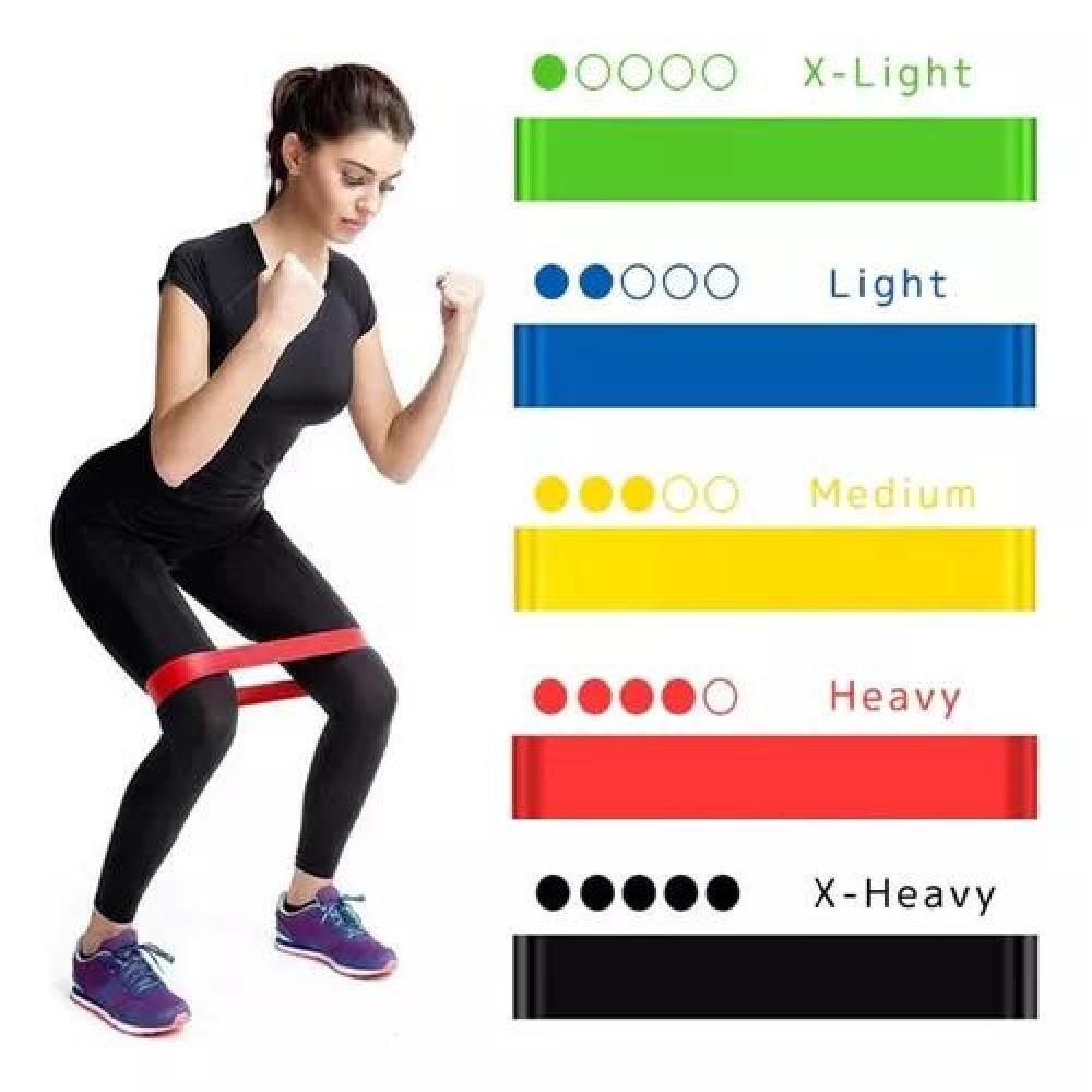 BANDAS DE RESISTENCIA BANDA ELASTICOS KIT FITNESS EJERCICIOS 5 PCS - 6
