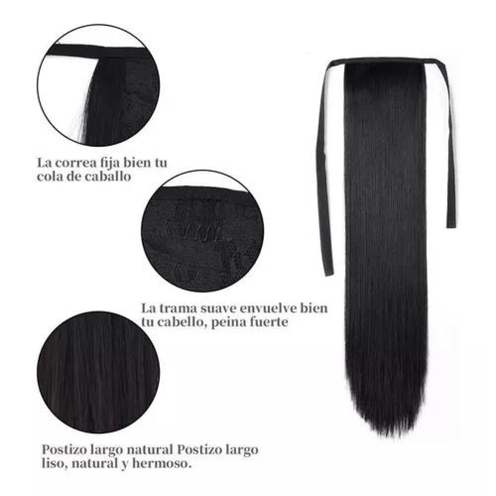POSTIZOS DE EXTENSIONES DE COLA, FIBRA KANEKALON, PELO LISO - 4