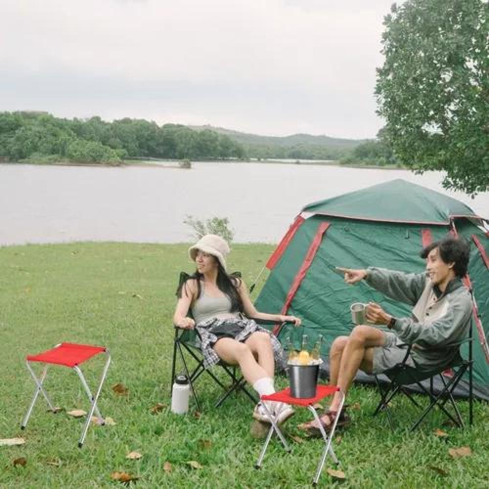 ASIENTO PLEGABLE PARA CAMPING ROJO - 4