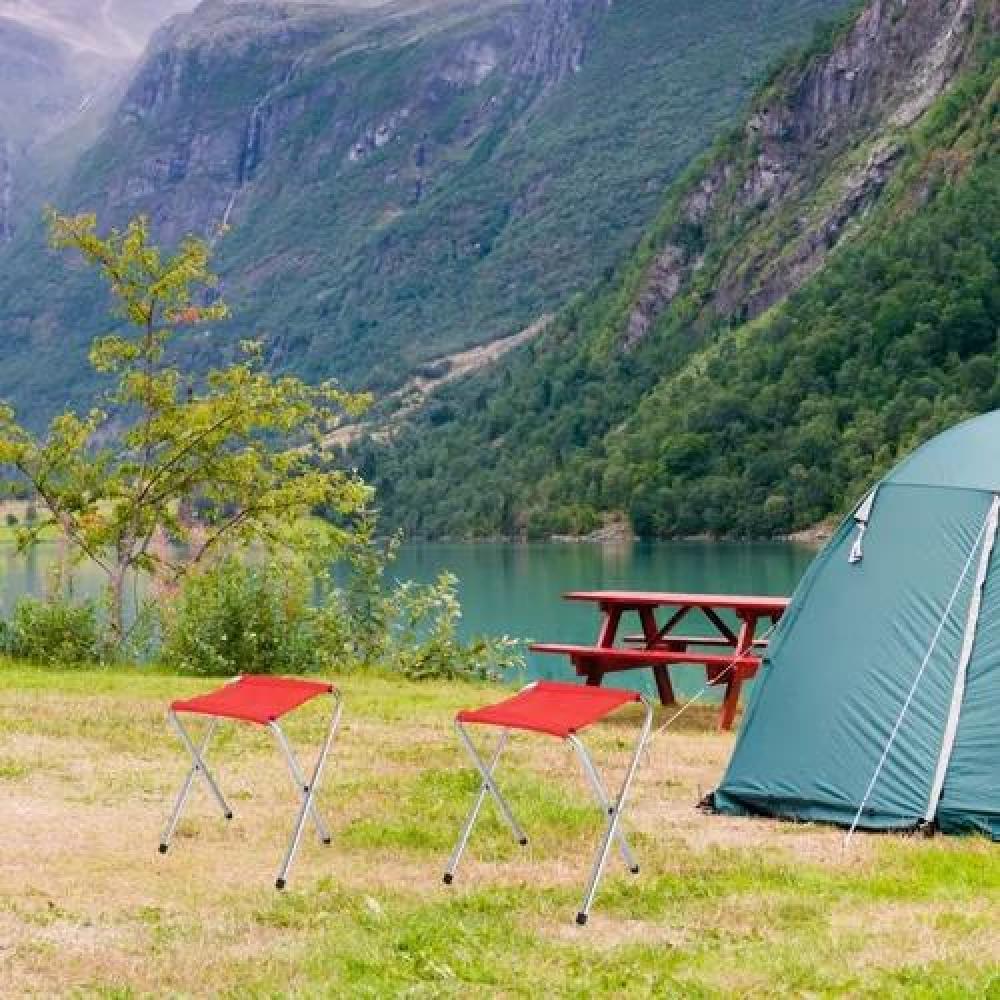 ASIENTO PLEGABLE PARA CAMPING ROJO - 5