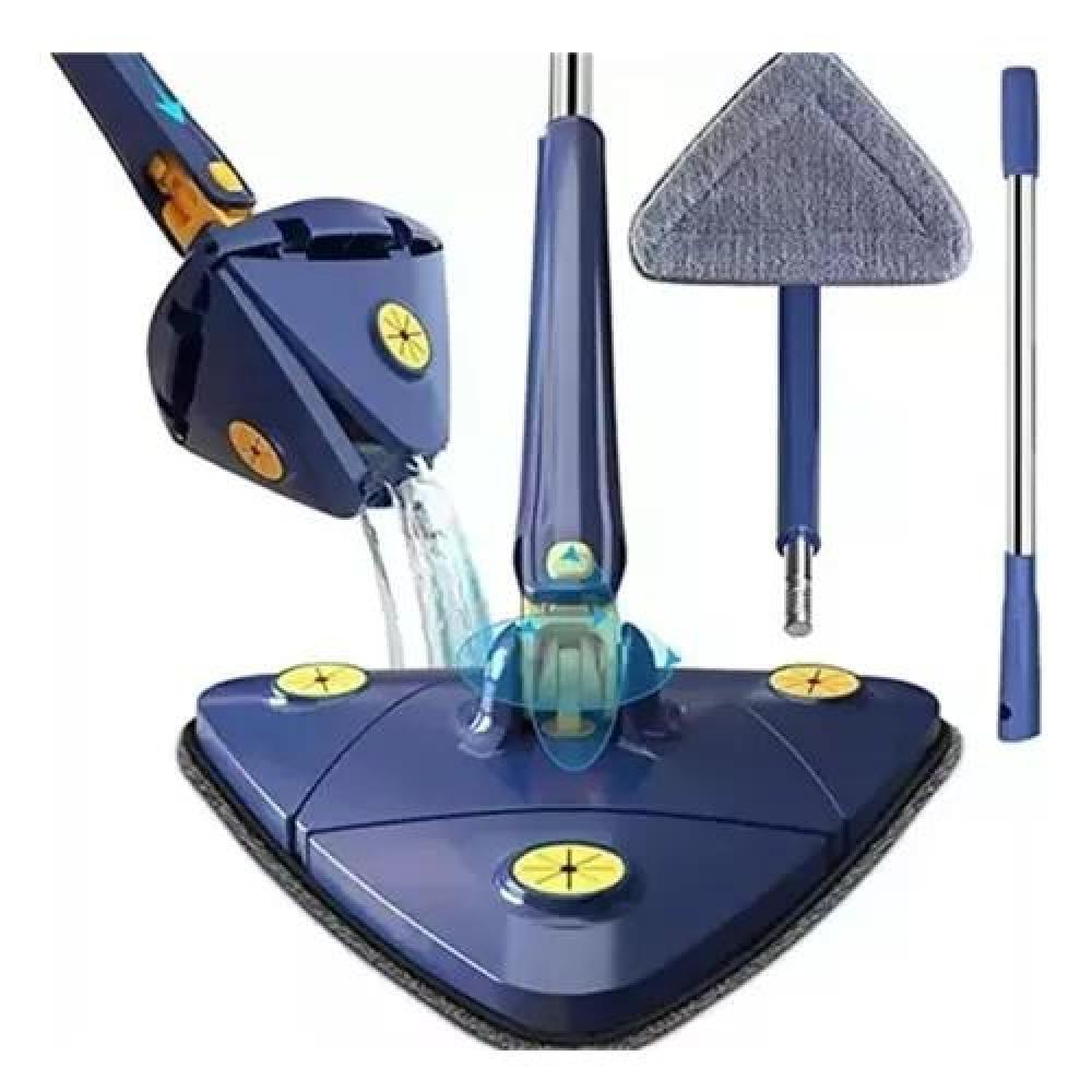 MOPA TRAPEADOR GIRA 360° TRIANGULAR ESCURRIDOR AUTOMÁTICO AZUL - 1