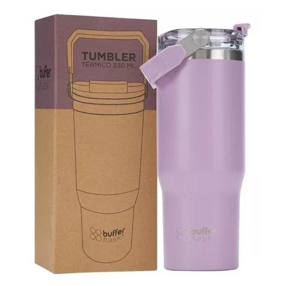 VASO TUMBLER MUG TÉRMICO, BOTELLA DE AGUA, BUFFER, ACERO INOXIDABLE, LILA - 1
