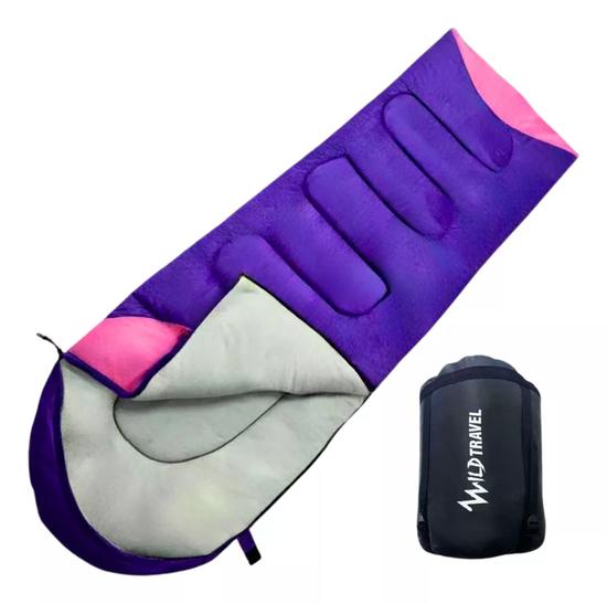 SACO DE DORMIR EXTREMO WILD TRAVEL -15º +10º CAMPING 1800G MORADO - 2