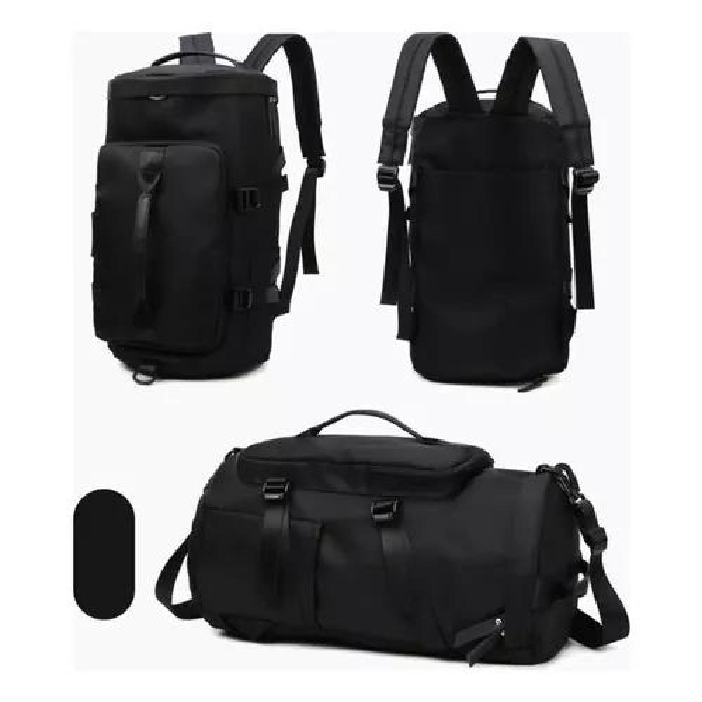 BOLSO DE VIAJE IMPERMEABLE MOCHILA MULTIUSOS HOMBRO GIMNASIO NEGRO - 3