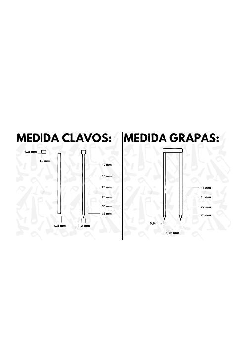 PISTOLA DE CLAVOS Y GRAPAS INALÁMBRICA CON 2 BATERÍAS LERNEN, COLOR NEGRO - 6