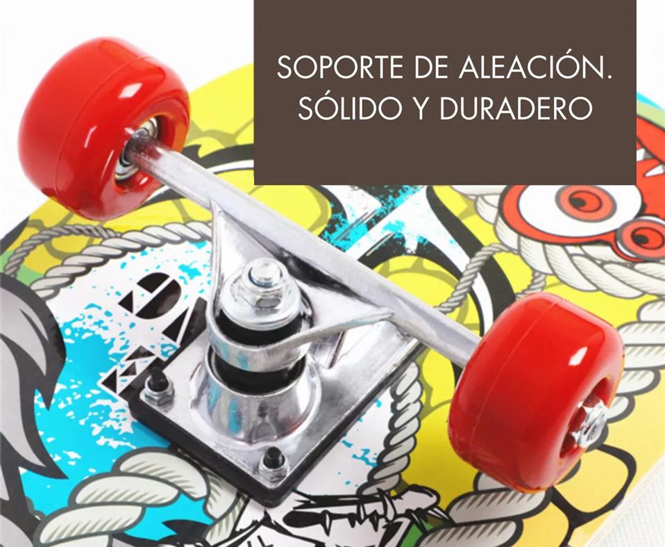 TABLA SKATE MADERA PERRO 7 LÁMINAS 32'', NEGRO - 6