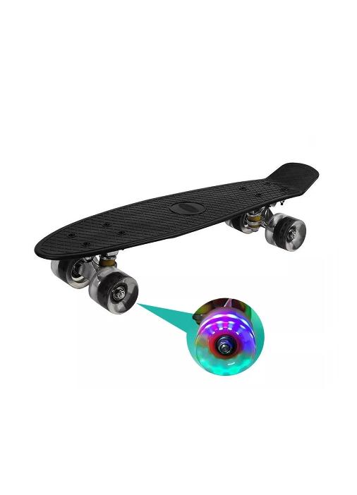 SKATE PENNY PATINETA RUEDAS LED NIÑOS, NEGRO - 1