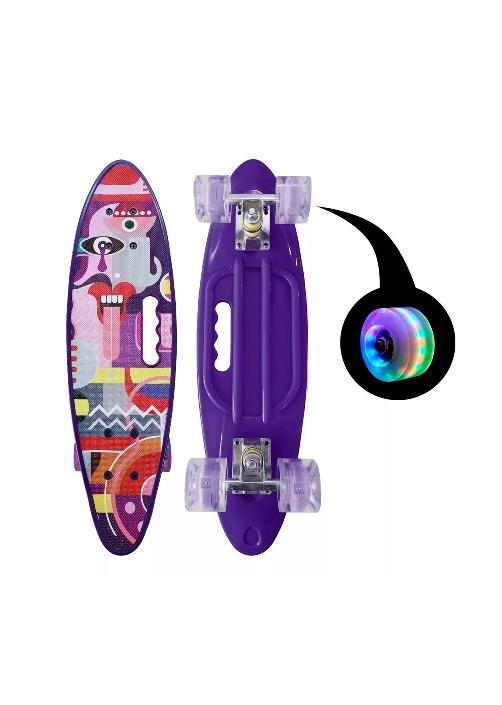 SKATE PENNY COL RUEDAS LED NIÑOS, FUCSIA - 3