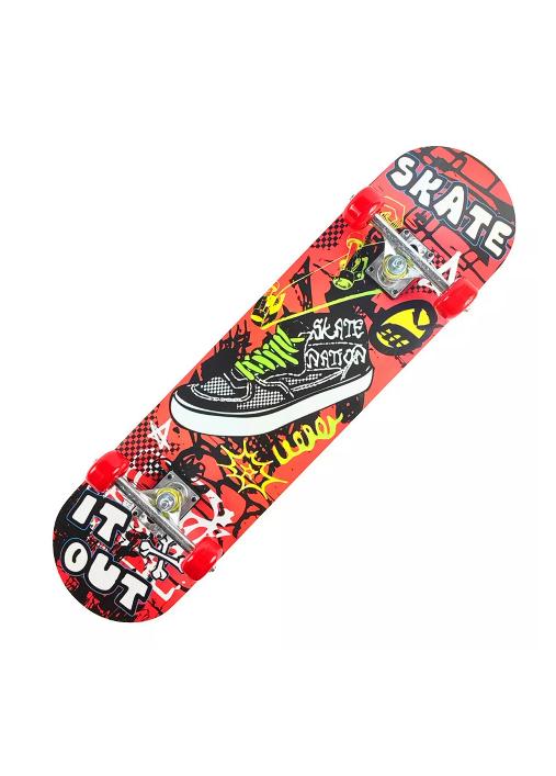 TABLA SKATE MADERA SKATE NATION 7 LÁMINAS 32'', NEGRO - 1